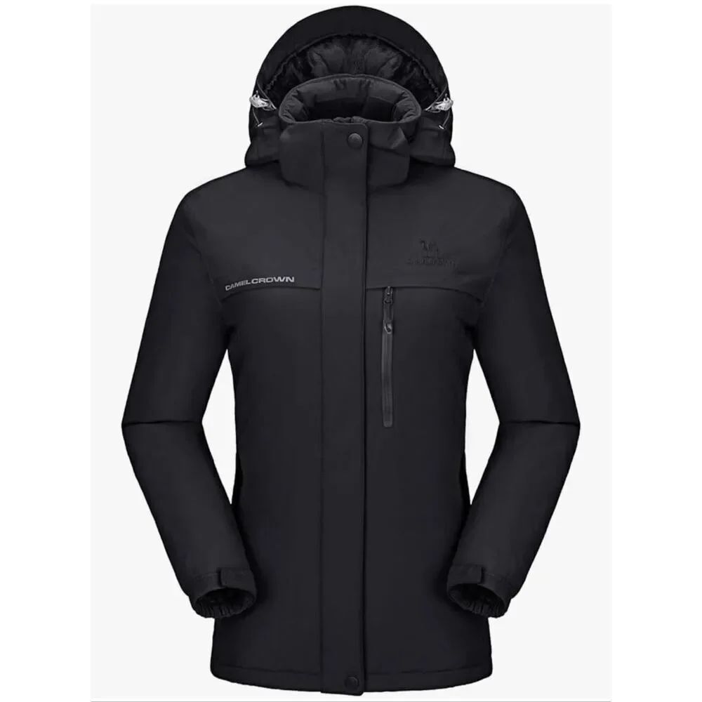 CAMEL CROWN Women’s Mountain Snow Waterproof Ski Jacket Detachable Hood -Large